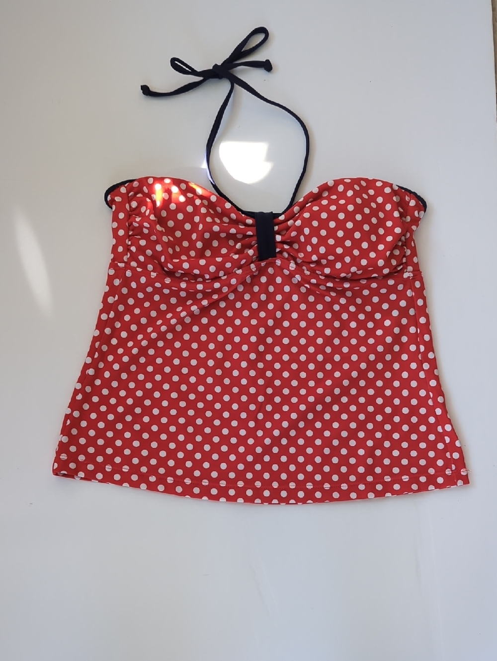 Tommy Hilfiger Pink and White Polka Dot Swim Top